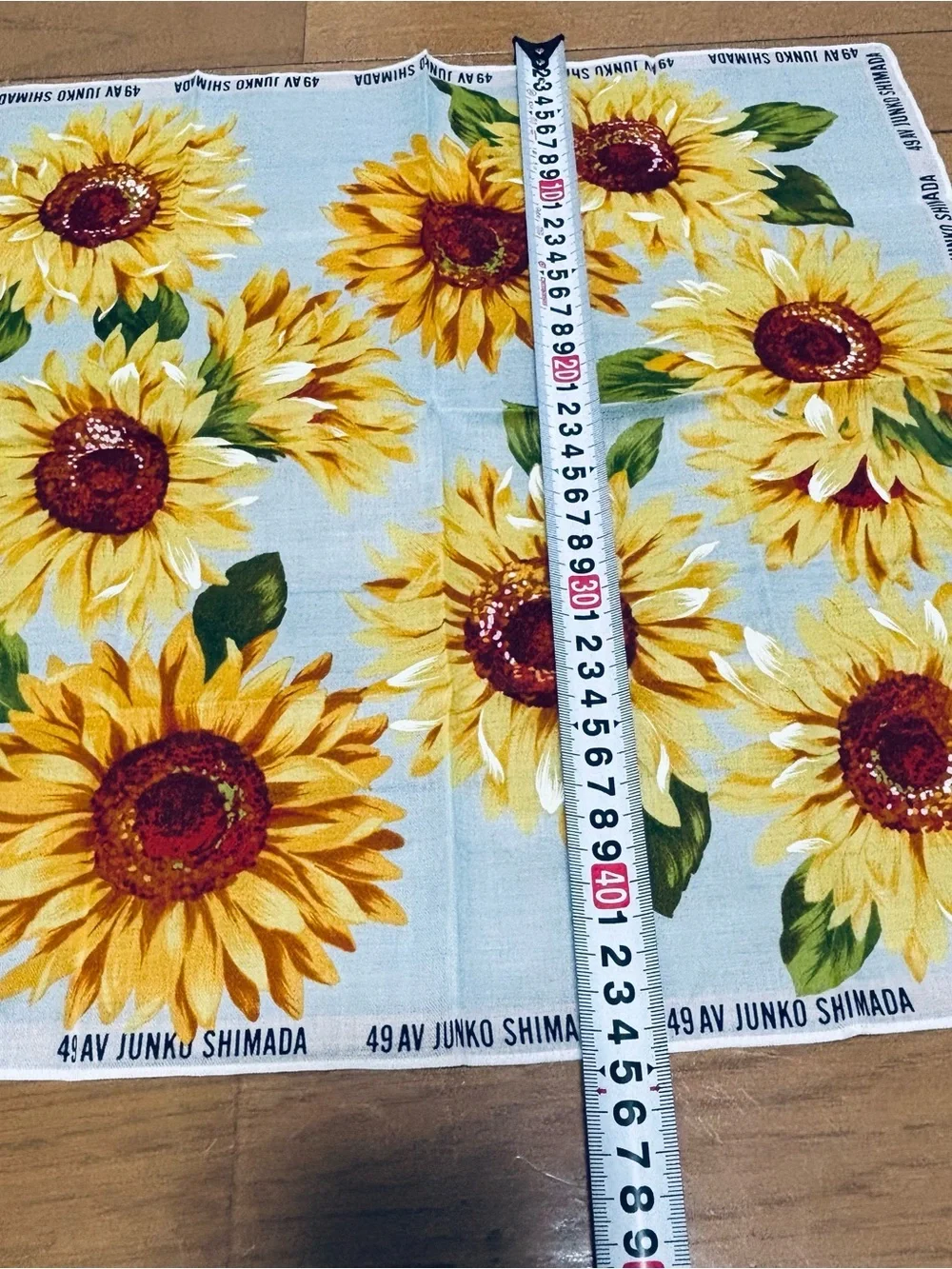Junko Shimada Sunflower Print Blue Cotton Scarf/Handkerchief/Bandana  45cm 18”